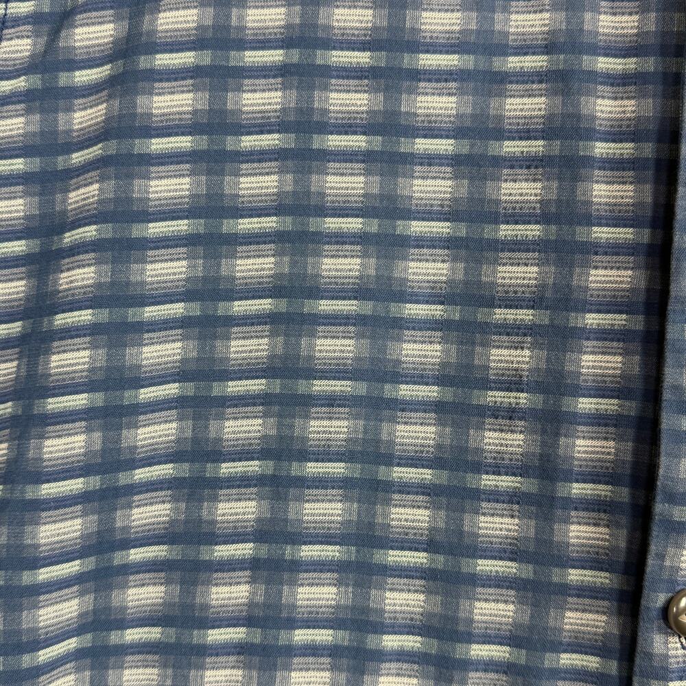 Tommy Bahama Silk Cotton Blend Button Down Shirt Size XL Plaid Print Blue - Picture 3 of 5